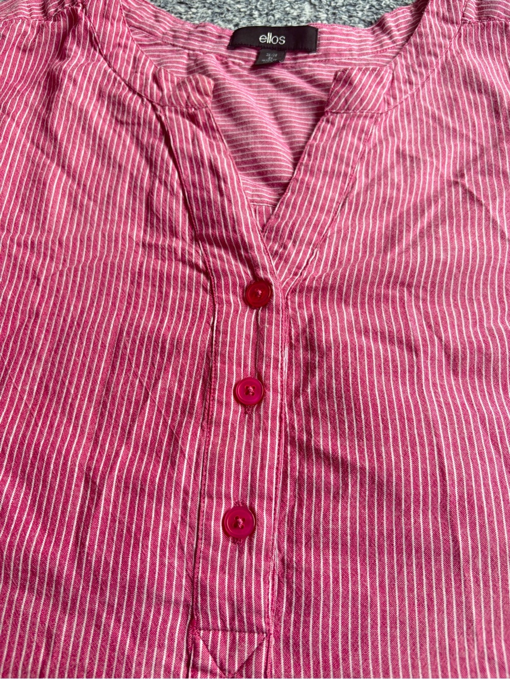 ellos Pink Button-Front Henley Tunic plus size 2X - Picture 7 of 11